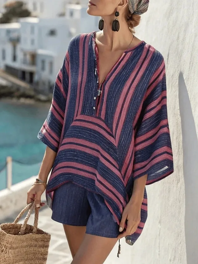 damen-shorts-sets-kunstbaumwollleinen-dr-purpur-3