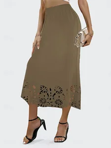 damen-spitzenrock-elegant-mode-lassig-mi-khaki-4