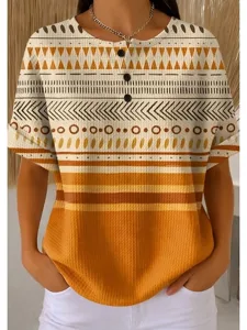 damen-stricktops-mit-textur-t-shirt-farb-orange-2