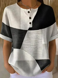 damen-stricktops-mit-textur-t-shirt-ombr-schwarz-24
