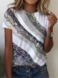 damen-t-shirt-basic-print-kurzarm-normal-grau-1