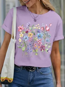 damen-t-shirt-druck-blumen-basic-lassig-purpur-6