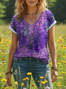 damen-t-shirt-druck-blumen-grafik-bohemi-purpur-3