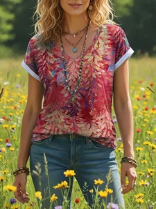 damen-t-shirt-druck-blumen-grafik-bohemi-rote-6