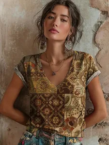 damen-t-shirt-druck-blumen-grafik-graffi-braun-12