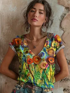 damen-t-shirt-druck-blumen-grafik-graffi-orange-10