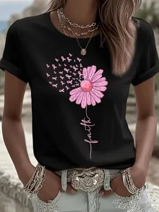 damen-t-shirt-druck-blumen-grafik-vintag-schwarz-3