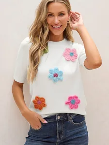 damen-t-shirt-druck-blumen-lassig-kurzar-wei-1
