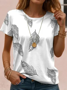 damen-t-shirt-druck-blumen-lassig-kurzar-wei-3