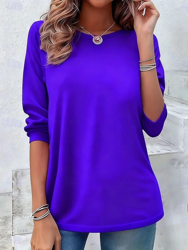 damen-t-shirt-druck-einfach-vintage-stil-purpur-10