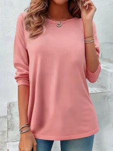 damen-t-shirt-druck-einfach-vintage-stil-rosa-4