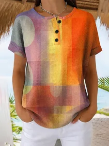 damen-t-shirt-druck-gestreift-grafik-ges-orange-16