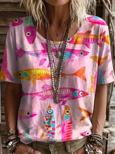 damen-t-shirt-druck-grafik-abstrakt-geom-rosa-1
