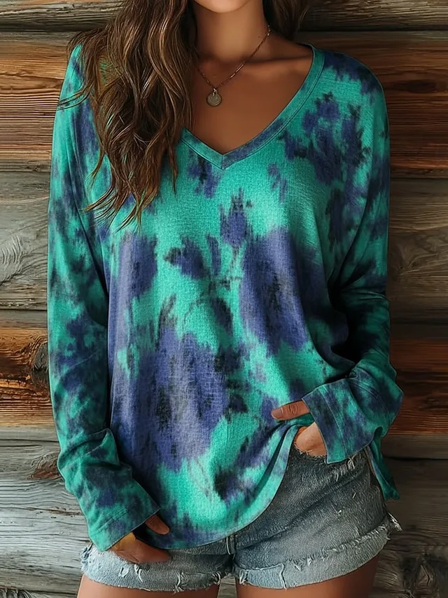 damen-t-shirt-druck-grafik-batik-vintage-blau-1