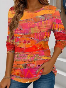 damen-t-shirt-druck-grafik-geometrisch-g-orange-17