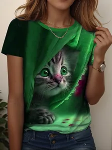 damen-t-shirt-druck-grafik-tiermotiv-kat-grun-4
