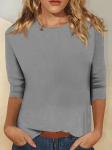 damen-t-shirt-einfarbig-klassisch-lassig-grau-4