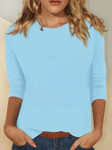 damen-t-shirt-einfarbig-klassisch-lassig-leicht-blau-6