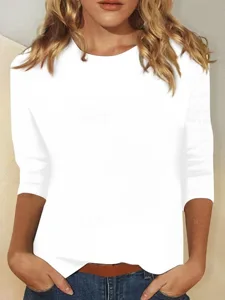 damen-t-shirt-einfarbig-klassisch-lassig-wei-2