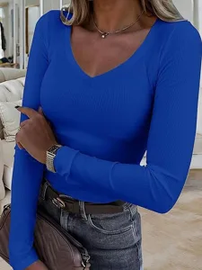 damen-t-shirt-einfarbig-stilvoll-basic-l-blau-3