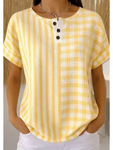 damen-t-shirt-farbblock-druck-grafik-geo-gelb-30