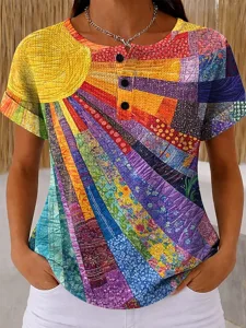 damen-t-shirt-farbblock-druck-grafik-geo-purpur-19