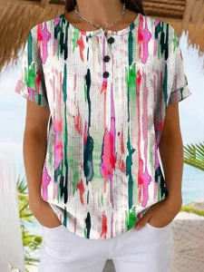 damen-t-shirt-farbblock-druck-grafik-geo-rosa-18