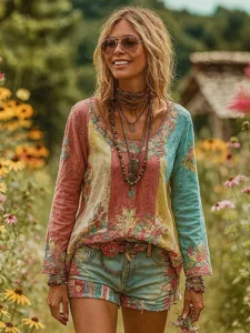 damen-t-shirt-langarm-grafik-pflanzen-bo-rosa-1