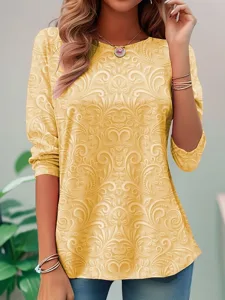 damen-t-shirt-langarm-rundhals-langarm-t-gelb-6