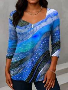 damen-t-shirt-lange-armel-rundhalsaussch-blau-7