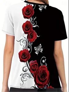 damen-t-shirt-lassig-blumendruck-kurzarm-default-2