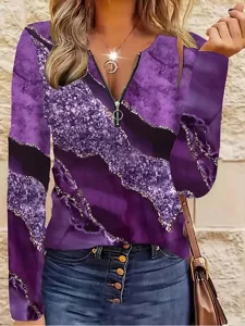 damen-t-shirt-mit-viertel-reiverschluss-purpur-11