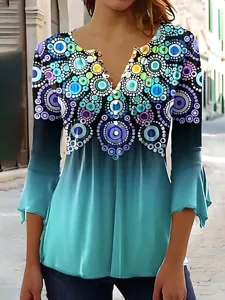 damen-t-shirt-ombre-floral-grafisch-eleg-grun-und-blau-1