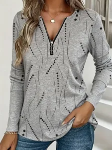 damen-t-shirt-reiverschluss-druck-grafik-grau-2