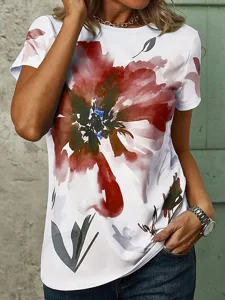 damen-t-shirt-stylisch-lassig-print-kurz-rote-6