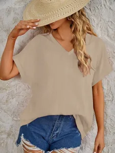 damen-t-shirt-t-shirt-einfach-mode-stilv-braun-6