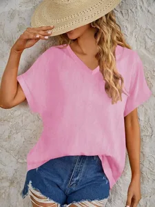 damen-t-shirt-t-shirt-einfach-mode-stilv-rosa-4
