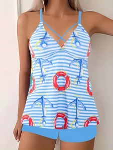 damen-tankini-2-teilig-badeanzug-shorts-blau-4