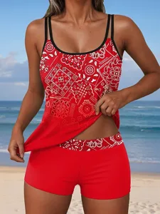 damen-tankini-2-teiliges-badeanzug-boho-rote-5