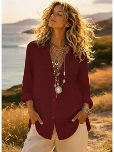 damen-tunika-knopfleiste-langes-baumwoll-rote-5