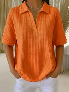 damen-tunika-t-shirt-henley-oberteil-ein-orange-9