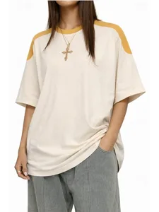 damen-ubergroe-t-shirt-sport-t-shirt-far-aprikose-4