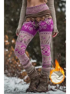 damen-viking-boho-fleecegefutterte-leggi-purpur-4