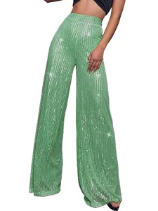 damen-weites-bein-hosen-hose-glitzernde-hellgrun-15
