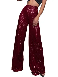 damen-weites-bein-hosen-hose-glitzernde-weinrot-23