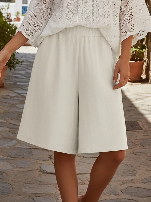 damen-weites-bein-shorts-schnitt-bermuda-khaki-1