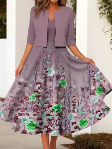 damen-zwei-teiler-kleid-sets-midi-kleid-rosa-4