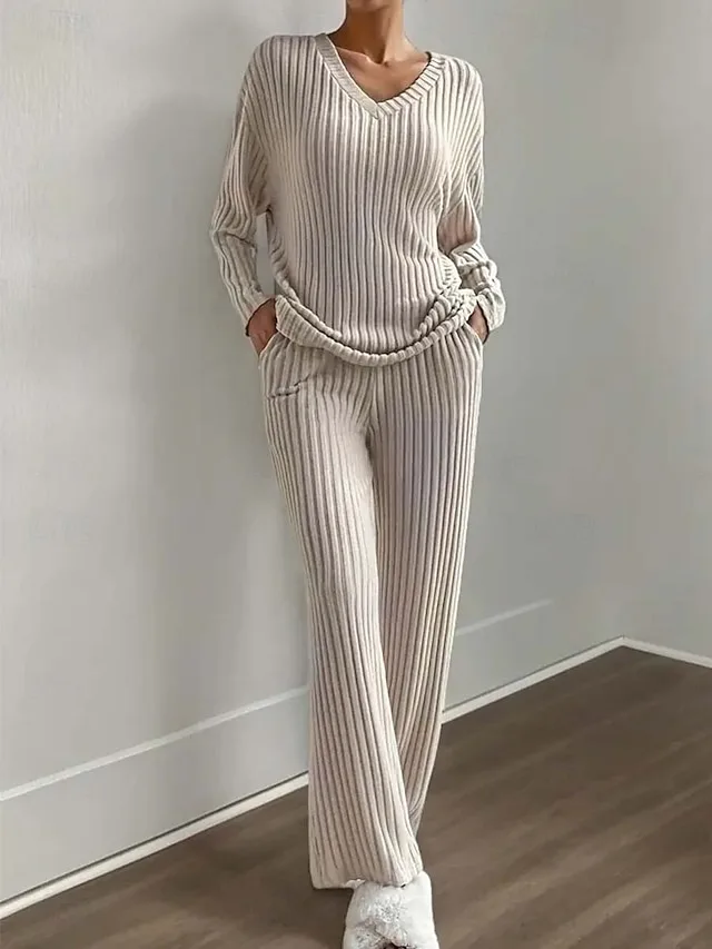 damen-zweiteilige-sets-langarm-v-ausschn-beige-1