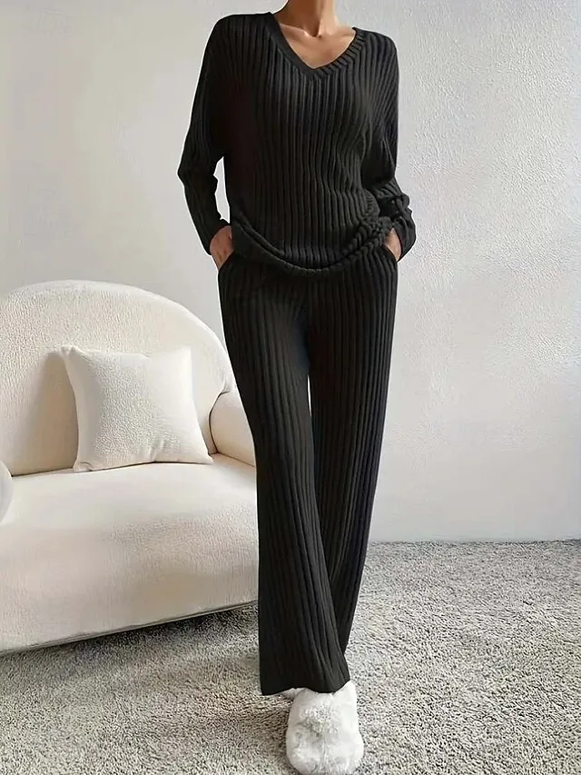 damen-zweiteilige-sets-langarm-v-ausschn-schwarz-5