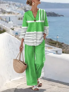damen-zweiteilige-sets-leinenahnliche-ho-grun-3